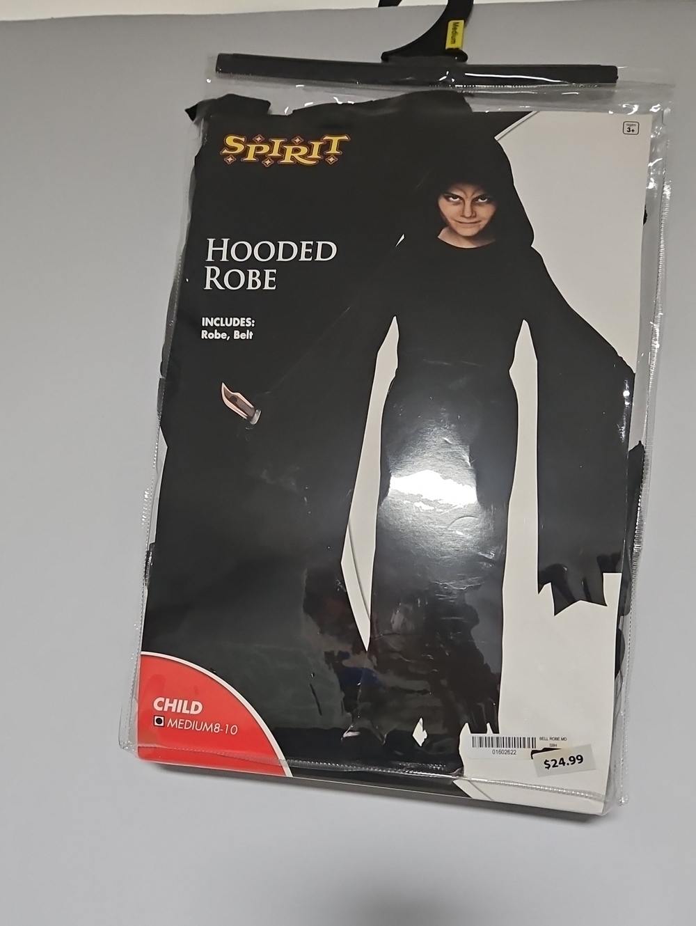 Spirit Black Hooded Robe Costume